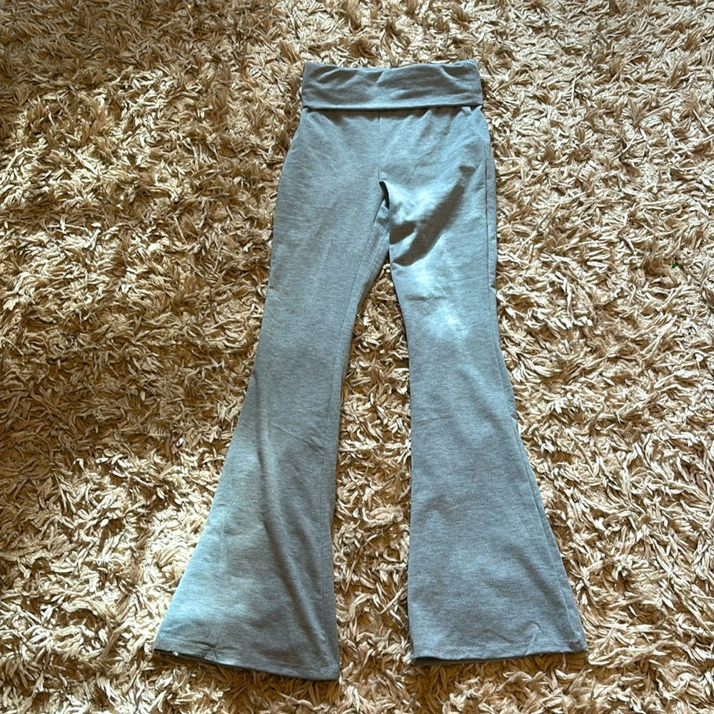 Grey fold over pants - Size S/XS in light heather grey - RARE